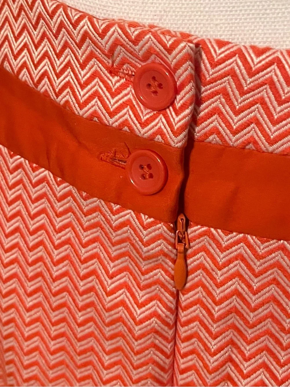 Chevron Pattern, Orange Pencil Skirt - Limited - Size 10